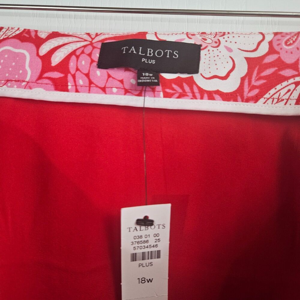 New Talbots Plus Size 18 Spring Floral Skirt Pinks Lined Knee Legnth - Picture 5 of 10